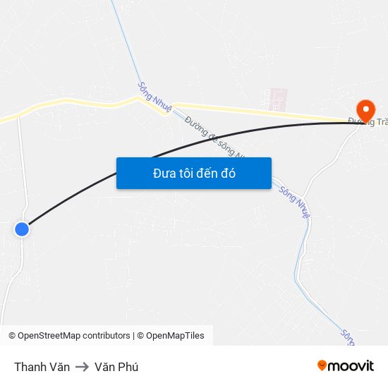 Thanh Văn to Văn Phú map