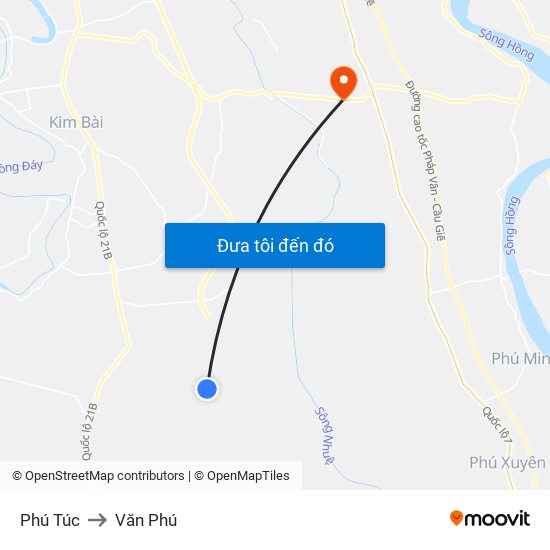 Phú Túc to Văn Phú map