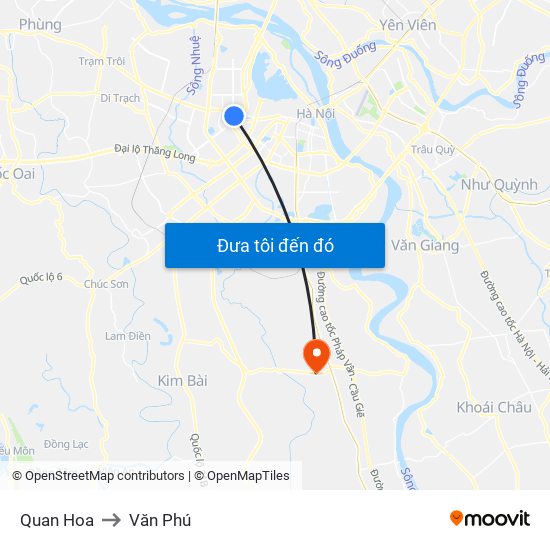 Quan Hoa to Văn Phú map
