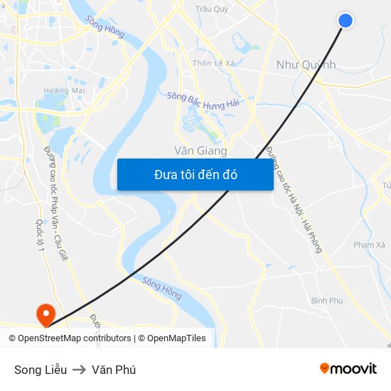 Song Liễu to Văn Phú map