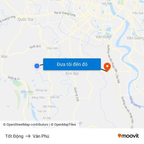 Tốt Động to Văn Phú map