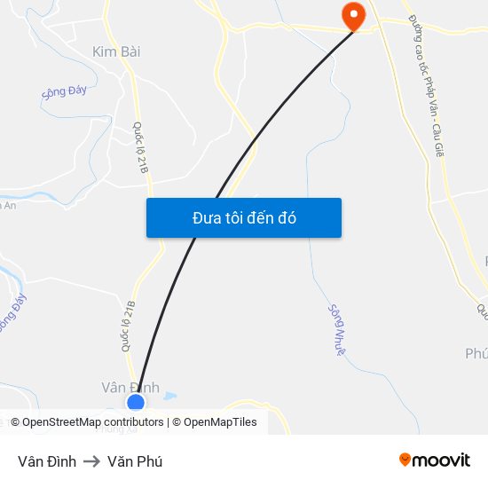 Vân Đình to Văn Phú map