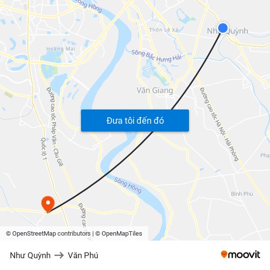 Như Quỳnh to Văn Phú map