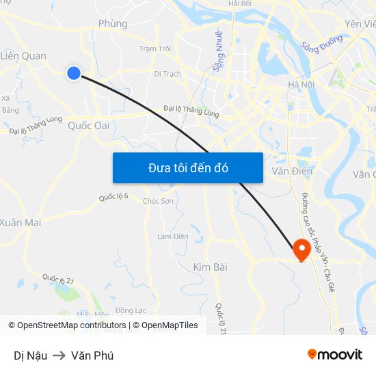 Dị Nậu to Văn Phú map
