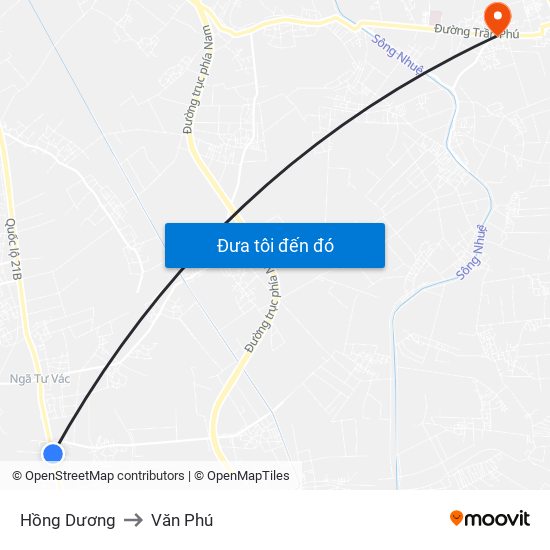Hồng Dương to Văn Phú map
