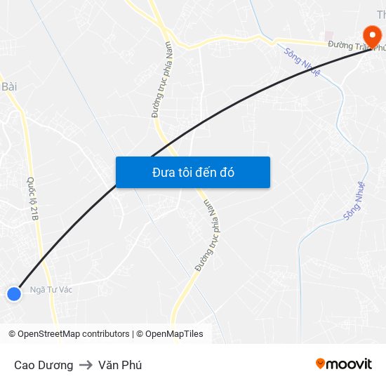 Cao Dương to Văn Phú map