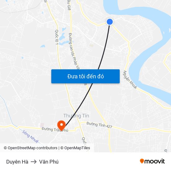 Duyên Hà to Văn Phú map