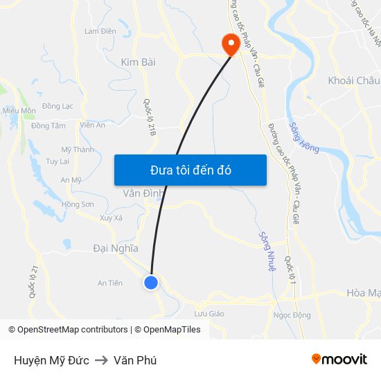 Huyện Mỹ Đức to Văn Phú map