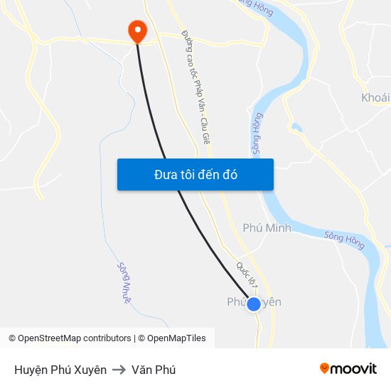 Huyện Phú Xuyên to Văn Phú map