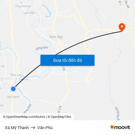 Xã Mỹ Thành to Văn Phú map