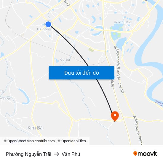 Phường Nguyễn Trãi to Văn Phú map