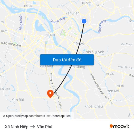 Xã Ninh Hiệp to Văn Phú map