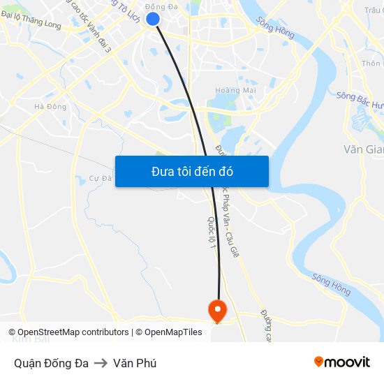 Quận Đống Đa to Văn Phú map