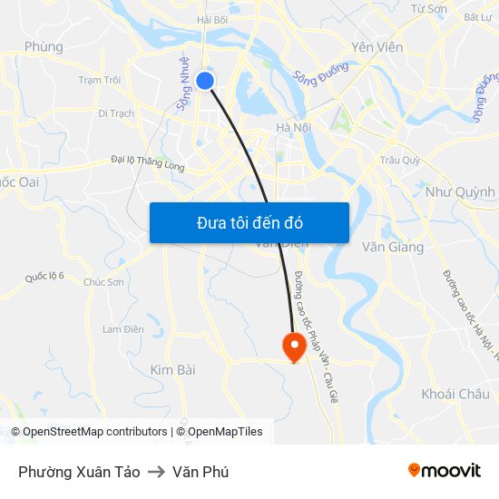 Phường Xuân Tảo to Văn Phú map
