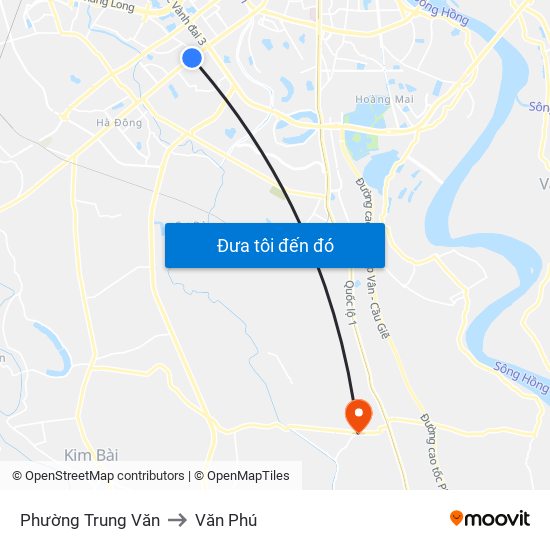 Phường Trung Văn to Văn Phú map