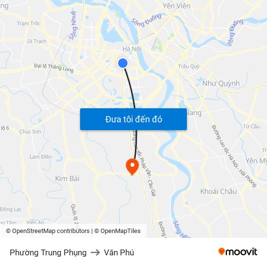 Phường Trung Phụng to Văn Phú map
