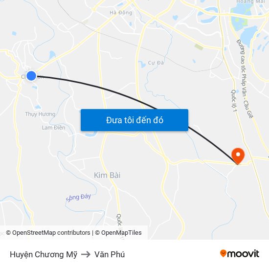 Huyện Chương Mỹ to Văn Phú map
