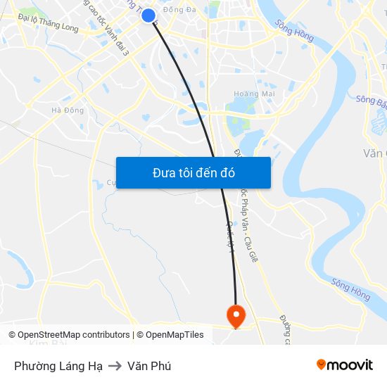 Phường Láng Hạ to Văn Phú map