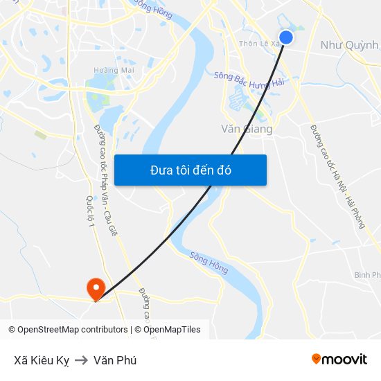 Xã Kiêu Kỵ to Văn Phú map