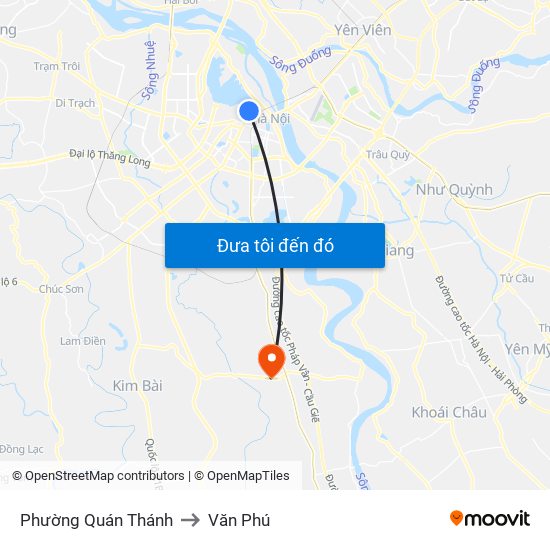 Phường Quán Thánh to Văn Phú map