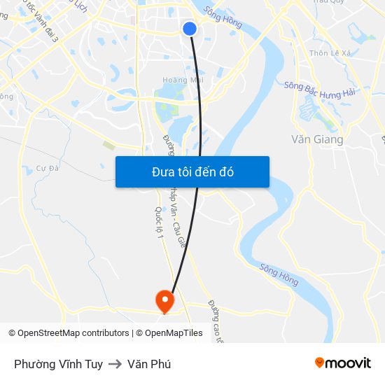 Phường Vĩnh Tuy to Văn Phú map
