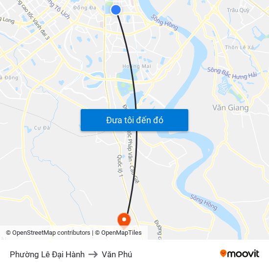 Phường Lê Đại Hành to Văn Phú map