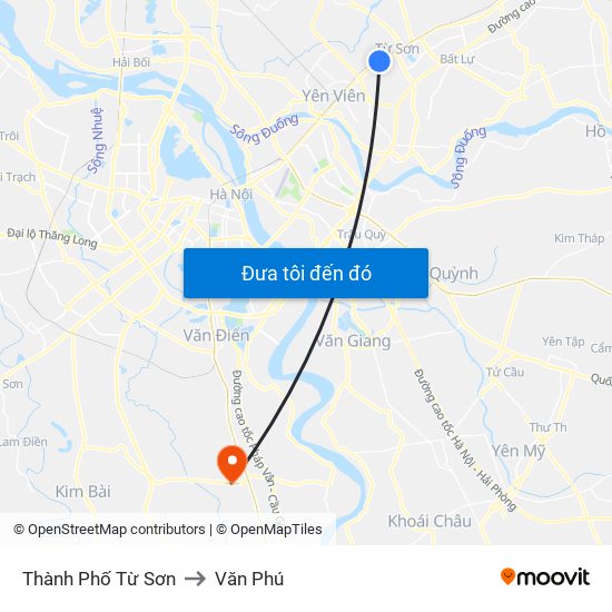 Thành Phố Từ Sơn to Văn Phú map
