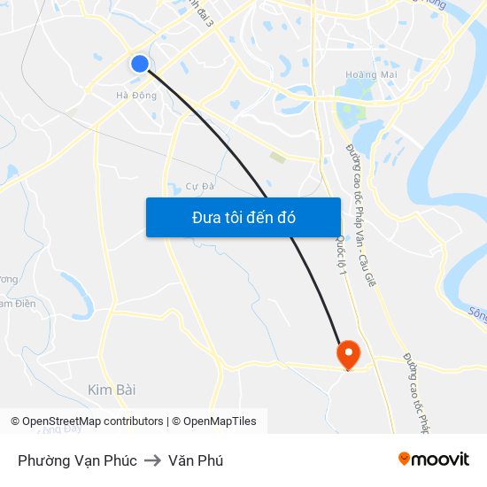 Phường Vạn Phúc to Văn Phú map