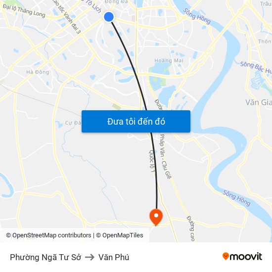 Phường Ngã Tư Sở to Văn Phú map