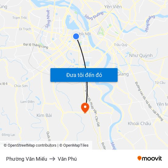 Phường Văn Miếu to Văn Phú map