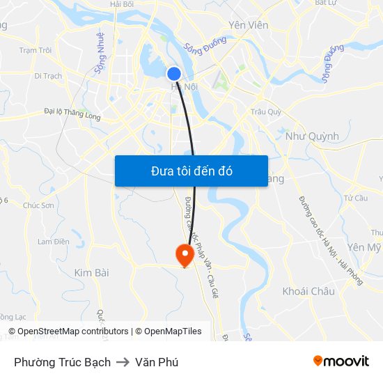 Phường Trúc Bạch to Văn Phú map