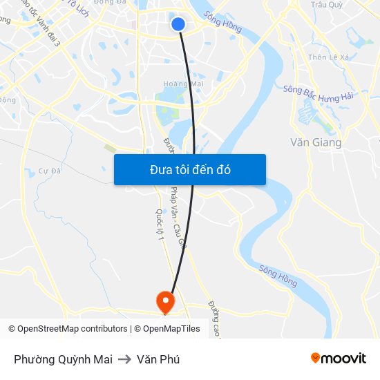 Phường Quỳnh Mai to Văn Phú map