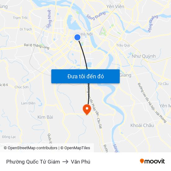 Phường Quốc Tử Giám to Văn Phú map