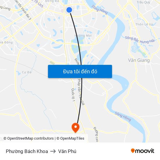 Phường Bách Khoa to Văn Phú map