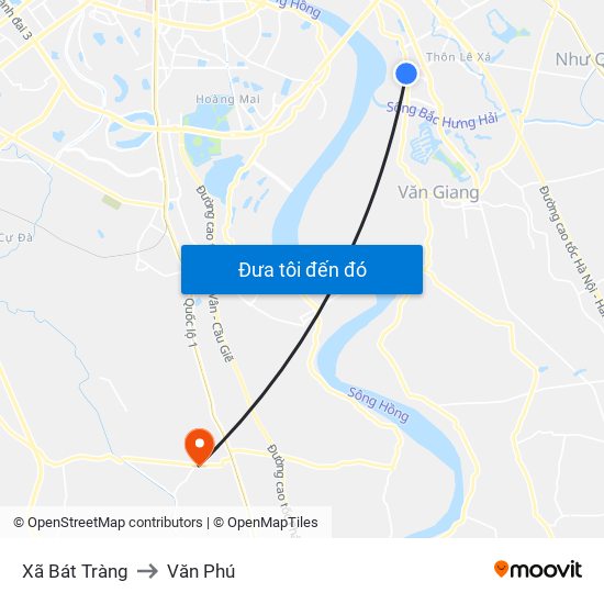 Xã Bát Tràng to Văn Phú map