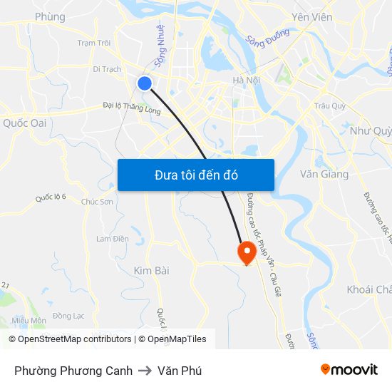 Phường Phương Canh to Văn Phú map