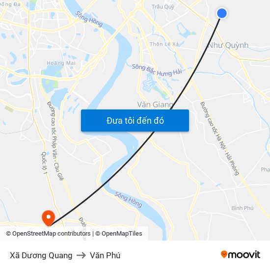 Xã Dương Quang to Văn Phú map
