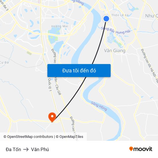 Đa Tốn to Văn Phú map