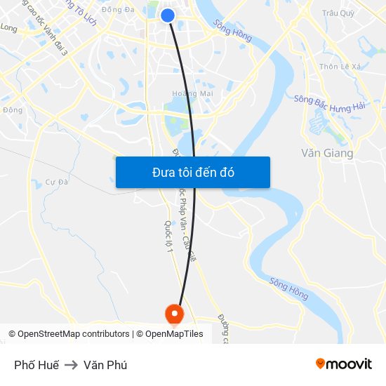Phố Huế to Văn Phú map