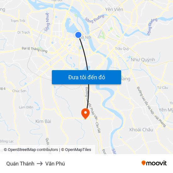 Quán Thánh to Văn Phú map