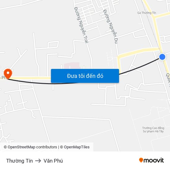 Thường Tín to Văn Phú map