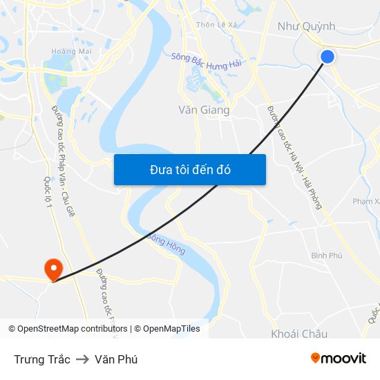 Trưng Trắc to Văn Phú map