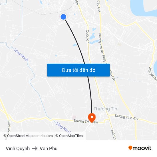 Vĩnh Quỳnh to Văn Phú map