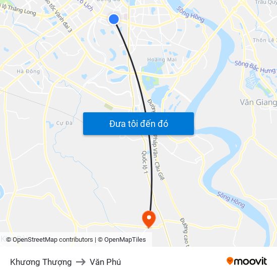 Khương Thượng to Văn Phú map