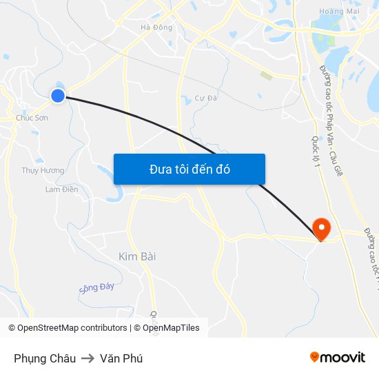 Phụng Châu to Văn Phú map