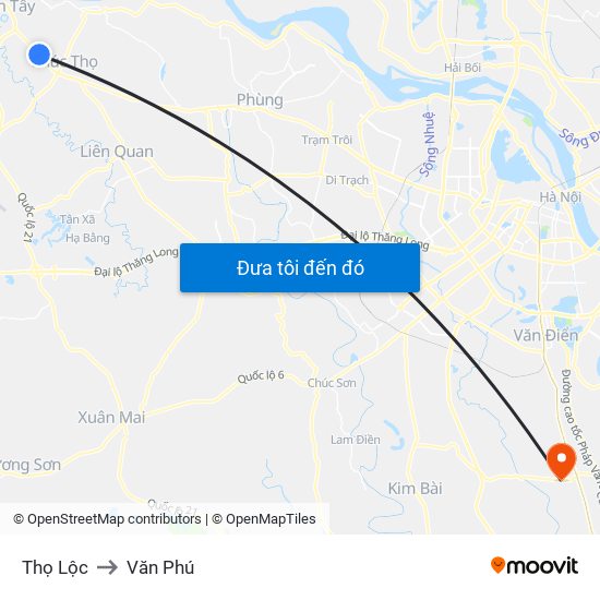 Thọ Lộc to Văn Phú map