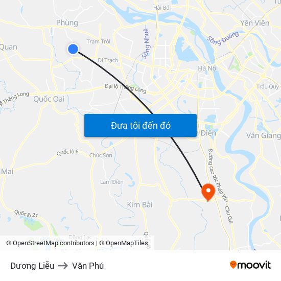 Dương Liễu to Văn Phú map