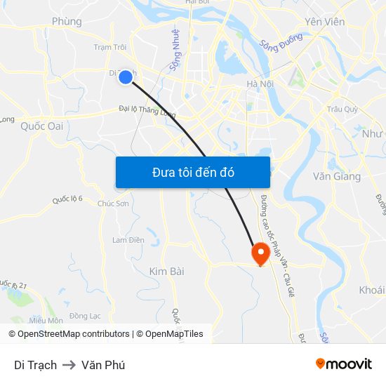 Di Trạch to Văn Phú map