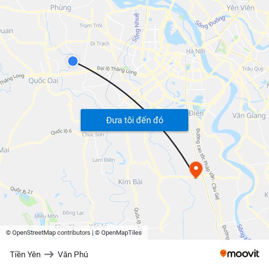 Tiền Yên to Văn Phú map