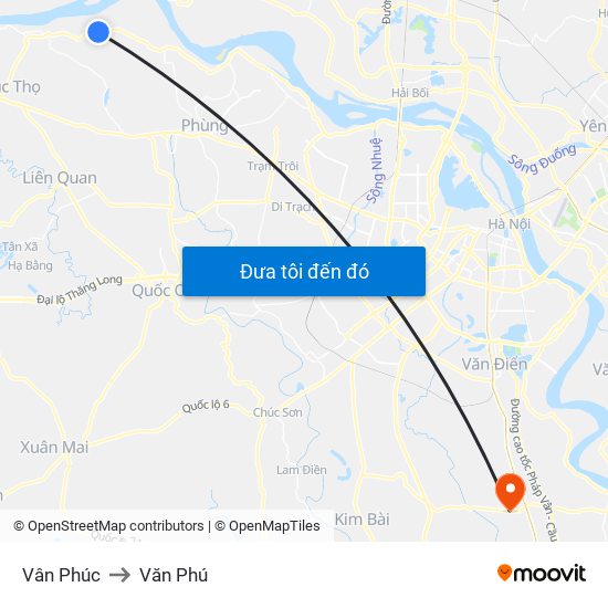 Vân Phúc to Văn Phú map